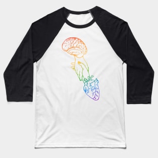 Brain DNA Heart Hand Balance Baseball T-Shirt